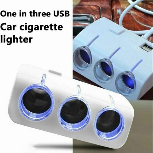 Chargeur De Voiture Robuste, Sortie Stable, Séparateur De Puissance Ultra-Compact, Trois Prises D'allumage De Cigarettes, Chargeur De Voiture