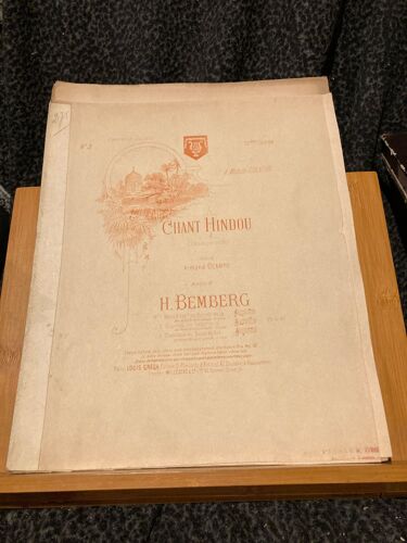 H. Bemberg Chant Hindou Partition Contralto Basse Violon Violoncelle Ed. Gregh