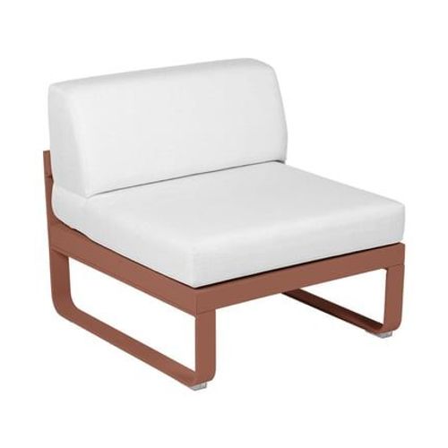 Fermob - Module Fauteuil Moyen Bellevie - 20 Ocre Rouge - Blanc Grisé - Rouge