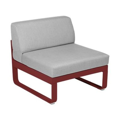 Fermob - Module Fauteuil Moyen Bellevie - 43 Chili Mat - Gris Flanelle - Rouge