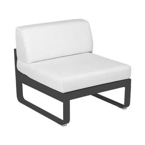 Fermob - Module Fauteuil Moyen Bellevie - 47 Anthracite Mat - Blanc Grisé - Gris