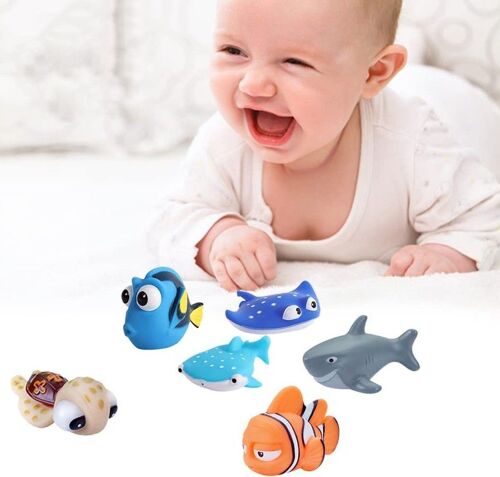 Lot De 6 Pièces Jouet De Bain Bébé, Flottants Aspergeurs Jouet De Bain Gicleurs,Cadeaux Pour Enfants