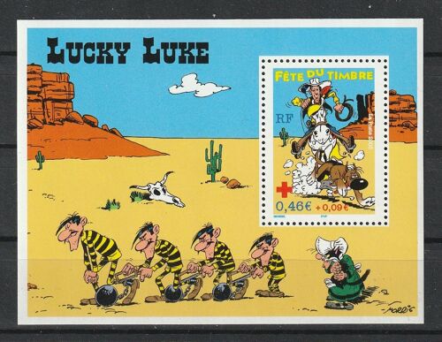 Bloc Feuillet N°55 Avec Timbre Lucky Luke 2003 N° 3547 Neuf**