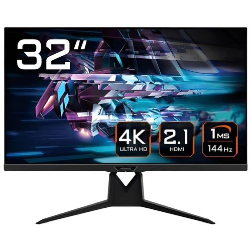 Gigabyte AORUS FI32U - Écran LED - 31.5" - 3840 x 2160 4K @ 144 Hz - SS IPS - 350 cd/m² - 1000:1 - DisplayHDR 400 - 1 ms - 2xHDMI, DisplayPort, USB-C