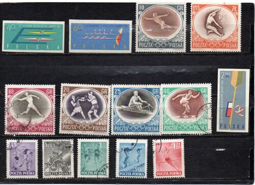 Pologne- Lot De 9 Timbres Oblitérés Et 5 Timbres Neufs- Sports