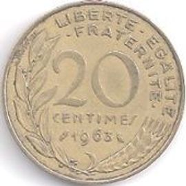 Pièce Monnaie 20 Centimes 1963 - France