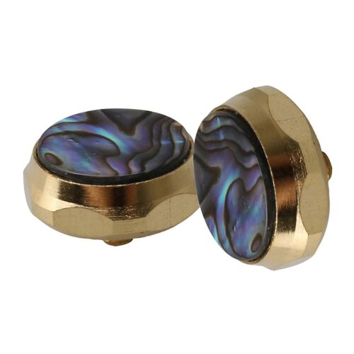 Trompettes Boutons Doigts Alliage Argent Avec Incrustation De Coquille D'ormeau 3 Pièces