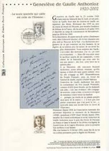 Collection Historique Du Timbre Poste Francais Genevieve De Gaille Anthonioz 11/02/2033 (1er Jour)