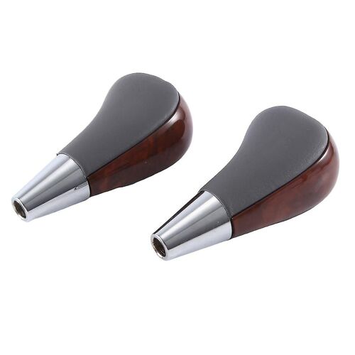 2pc Grain De Bois De Voiture Pommeau De Changement De Vitesse Pour / Fortuner Couronne Land Cruiser Levier De Levier De Vitesses Bâton Gris