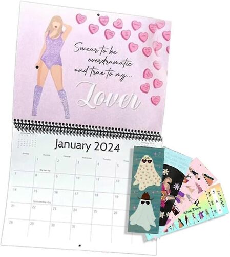 Calendrier De Tournée Eras 2024 Calendriers Muraux Drôles Calendrier Mensuel Calendrier Suspendu De Bureau À Domicile Fait À La Main Avec 4 Signets