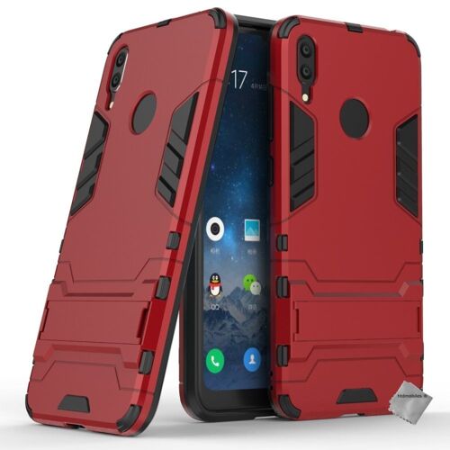 Housse etui coque rigide anti choc pour Huawei Y7 (2019) + film ecran - ROUGE