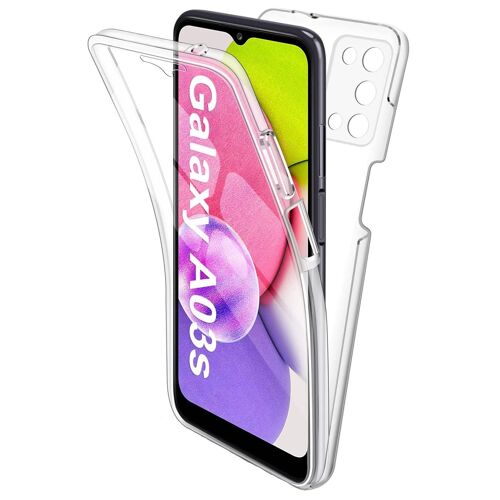 Coque Pour Samsung A03s - Housse Etui 360 Integrale Transparent 2 Parties Avant Arriere Emboitable [Phonillico]
