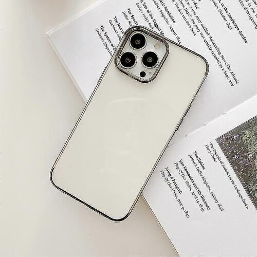 Nouveau Pour Iphone 13 Pro Max Trois Sections Galvanoplastie Tpu Housse De Protection (Noir)
