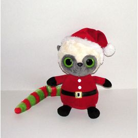 Raton Laveur Pere Noel Yoohoo Peluche Doudou Gros Yeux Noir Vert 30 Cm