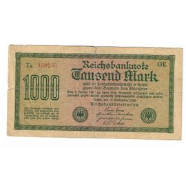Billet Ancien Allemagne 1000 Mark 1923 Alphabet Ta - Oe