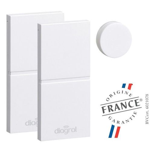 Diagral lot de 2 micro détecteurs d'ouverture