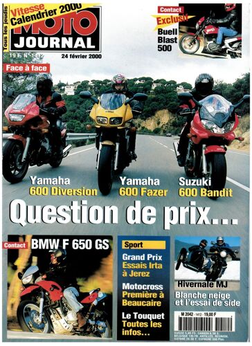 Moto Journal 1412 Bmw F650 Yamaha Xj 600 Fzs Suzuki Bandit Martin Touquet 2000