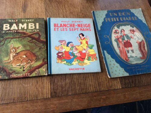 Bambi DApres Félix Salten.( Ed 1948) Blanche Neige Et Les 7 Nains ( Ed 1948) Un Bon Petit Diable (Sans Date DEdition)