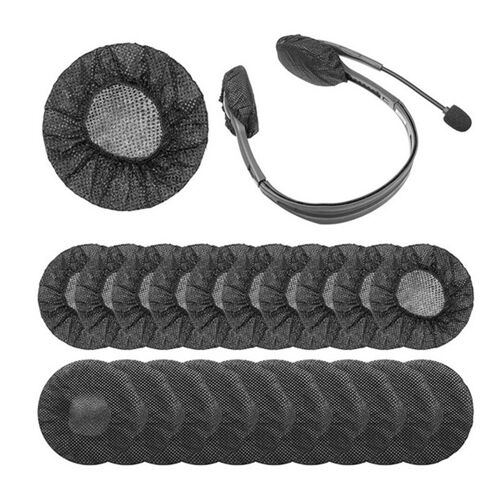 100 Pièces Hygiénique Couvre-Oreillettes Jetables pour Casque pour la Plupart des Écouteurs avec Coussinets de 8.5 à 10 cm (Noir)