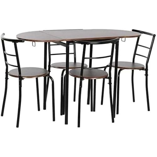 Ensemble De Table - Dkd Home Decor - Multicolore - 4 Chaises - Métal Et Bois Mdf - 121x78x55 Cm