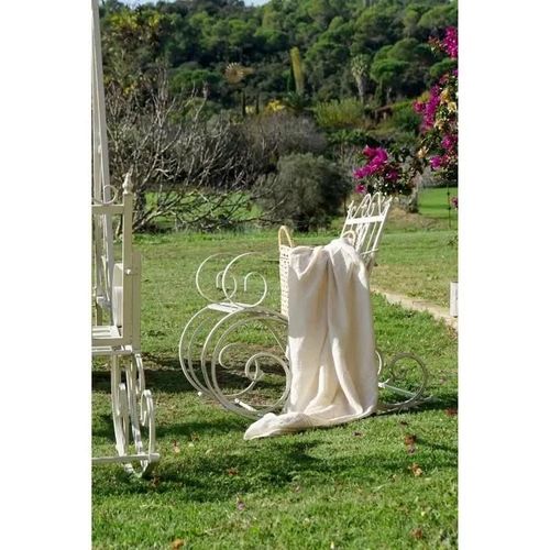 Fauteuil À Bascule Métal Aluminium Blanc