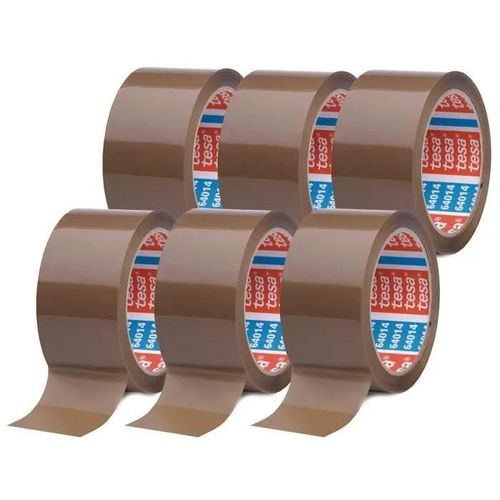 Lot de 6 Rubans Adhésif d emballage tesaPack PP Silencieux 50mmx66 mm Marron