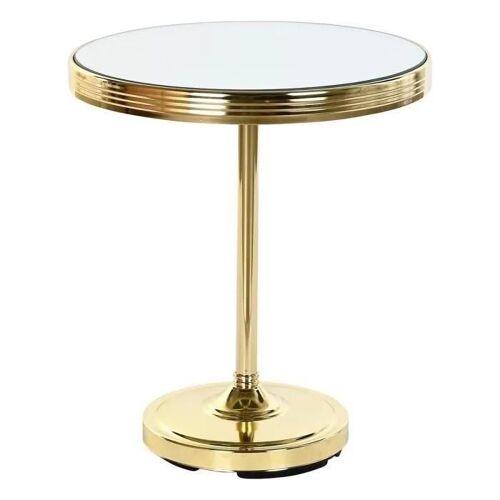 table d'appoint miroir doré laiton (42,5 x 42,5 x 49 cm)