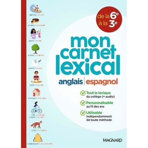 Anglais Espagnol Mon Carnet Lexical De La 6e À La 3e