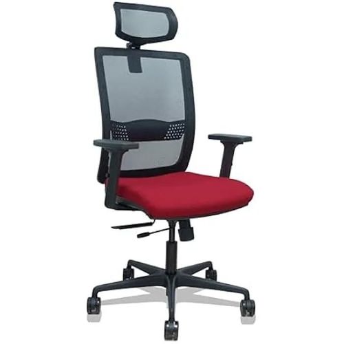 Chaise Haches - Piqueras Y Crespo - Tissu Bali - Grenat - Grande Taille - Réglable En Hauteur