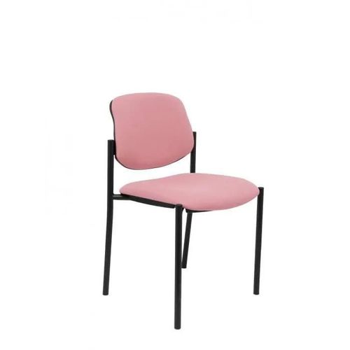 Chaise Confidentielle Avec 4 Pieds Et Structure Noire - Assise Et Dossier Rembourrés En Tissu Bali Rose Piqueras Y Crespo Modèle