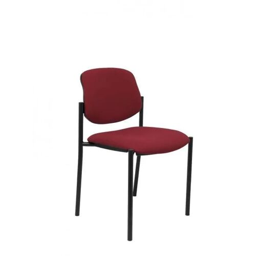 Chaise confidentielle avec 4 pieds et structure noire - Assise et dossier rembourrés en tissu BALI marron PIQUERAS Y CRESPO Modèle