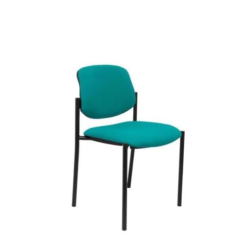Chaise Confident à 4 pieds et structure noire - Assise et dossier rembourrés en tissu BALI vert PIQUERAS Y CRESPO Modèle Villalgordo