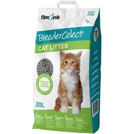 Breedercelect Litière Pour Chat 20 Litres Sans Poussière Gris
