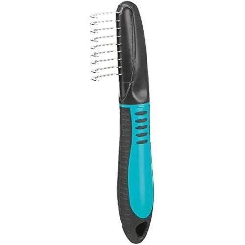 Peigne Démêlant - Trixie - Modèle Avec Dents Courbées - 18 Cm - Antidérapant - Pour Chien