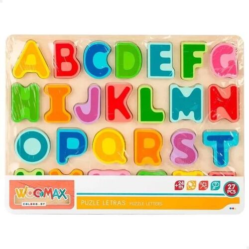 Puzzle En Bois Dentelle Lettres Woomax Eco - Multicolore - 27 Pièces - Pour Enfants De 24 Mois Et Plus