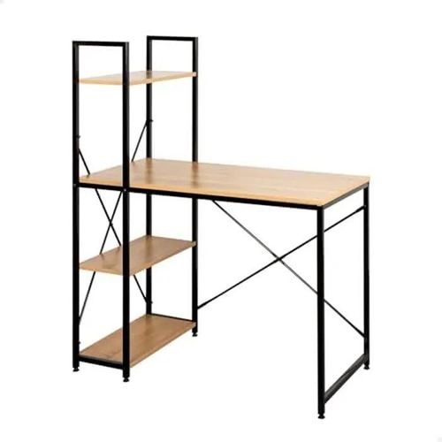 Bureau Avec Étagère - Aktive - Modèle Moderne - 100 Cm - Métal Noir - Style Industriel