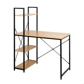Bureau Avec Étagère - Aktive - Modèle Moderne - 100 Cm - Métal Noir - Style Industriel