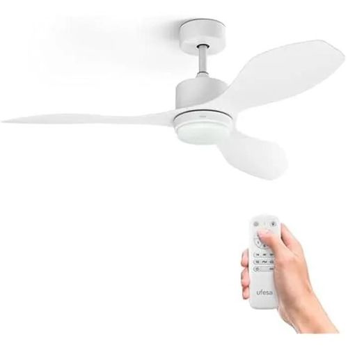 Ventilateur de Plafond UFESA Butan avec Lumière - 30W - 6 Vitesses - Ultra Silencieux - 3 Pales 122cm