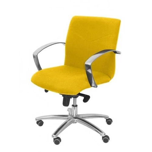 Fauteuil D'accueil Ergonomique Avec Mécanisme Basculant Et Réglable En Hauteur Siège Et Dossier Rembourrés En Tissu Bali Jaune
