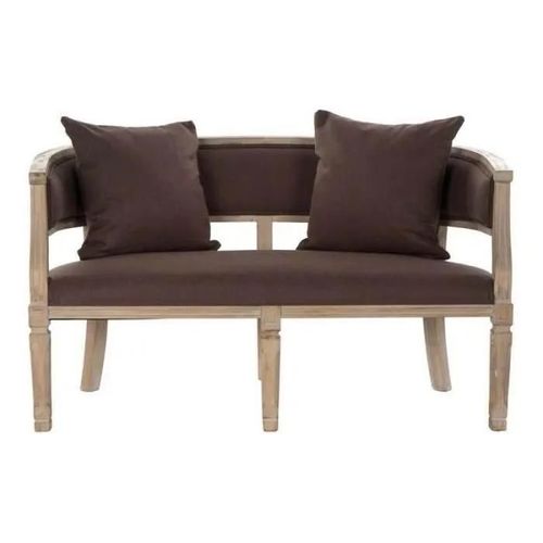 Canapé - Dkd Home Decor - Thyann - Marron - Lin - Bois D'hévéa - 2 Places