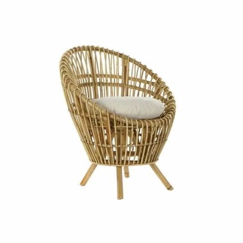 Fauteuil Thyann Blanc Coton Rotin (74 X 67 X 85 Cm)