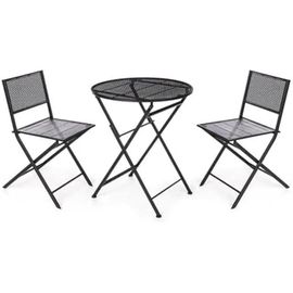 Ensemble De Table Ibergarden - Noir - Jardin - 2 Places - Métal - Contemporain