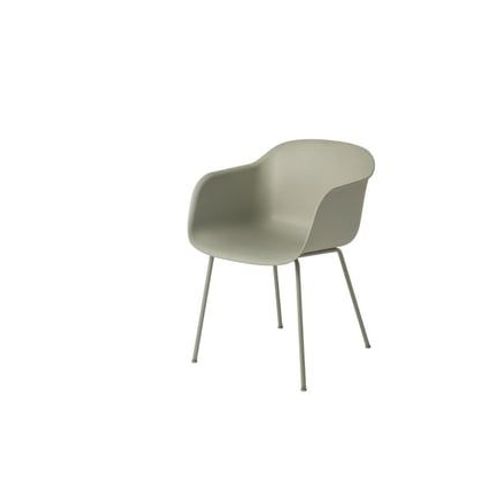 Muuto - Chaise Fiber - Structure Tubulaire - Vert Mousse - Structure Vert Mousse - Vert