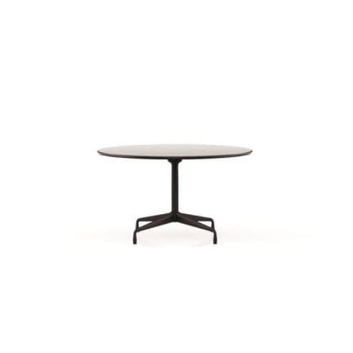 Table Dining Eames Segmented Ronde Ø130 Cm - Hpl Blanc, Bord En Plastique Noir (Utilisable À L'extérieur) - Noir Profond
