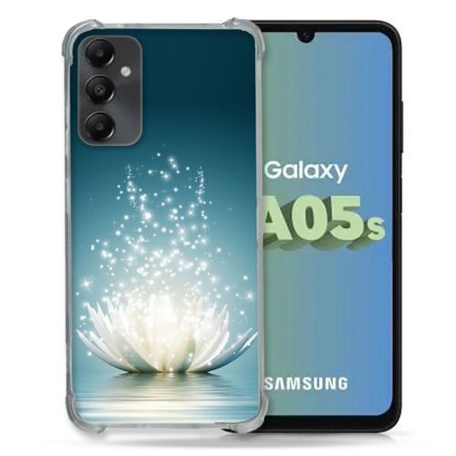 Coque Renforcée Pour Samsung Galaxy A05s Fleur Lotus Blanc
