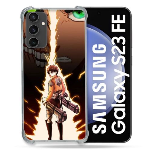 Coque Renforcée Pour Samsung Galaxy S23 Fe Manga Attaque Titans Eren Eclair