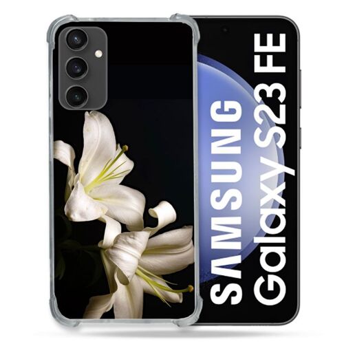Coque Renforcée Pour Samsung Galaxy S23 Fe Fleur Lys Noir