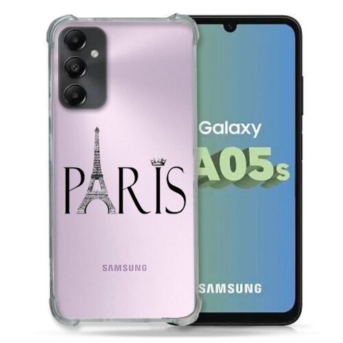 Coque Renforcée Transparent Pour Samsung Galaxy A05s Paris Noir