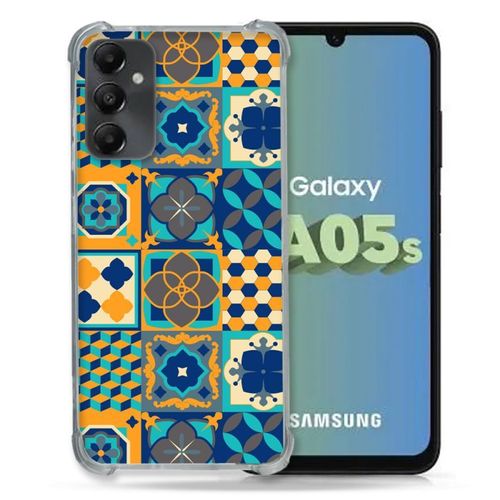 Coque Renforcée Pour Samsung Galaxy A05s Texture Carreau Ciment Orange