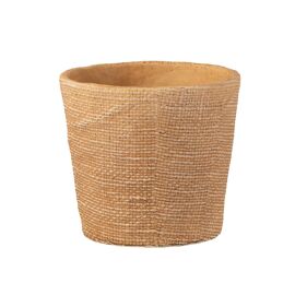 Cache Pot En Ciment Aspect Jute Naturelle